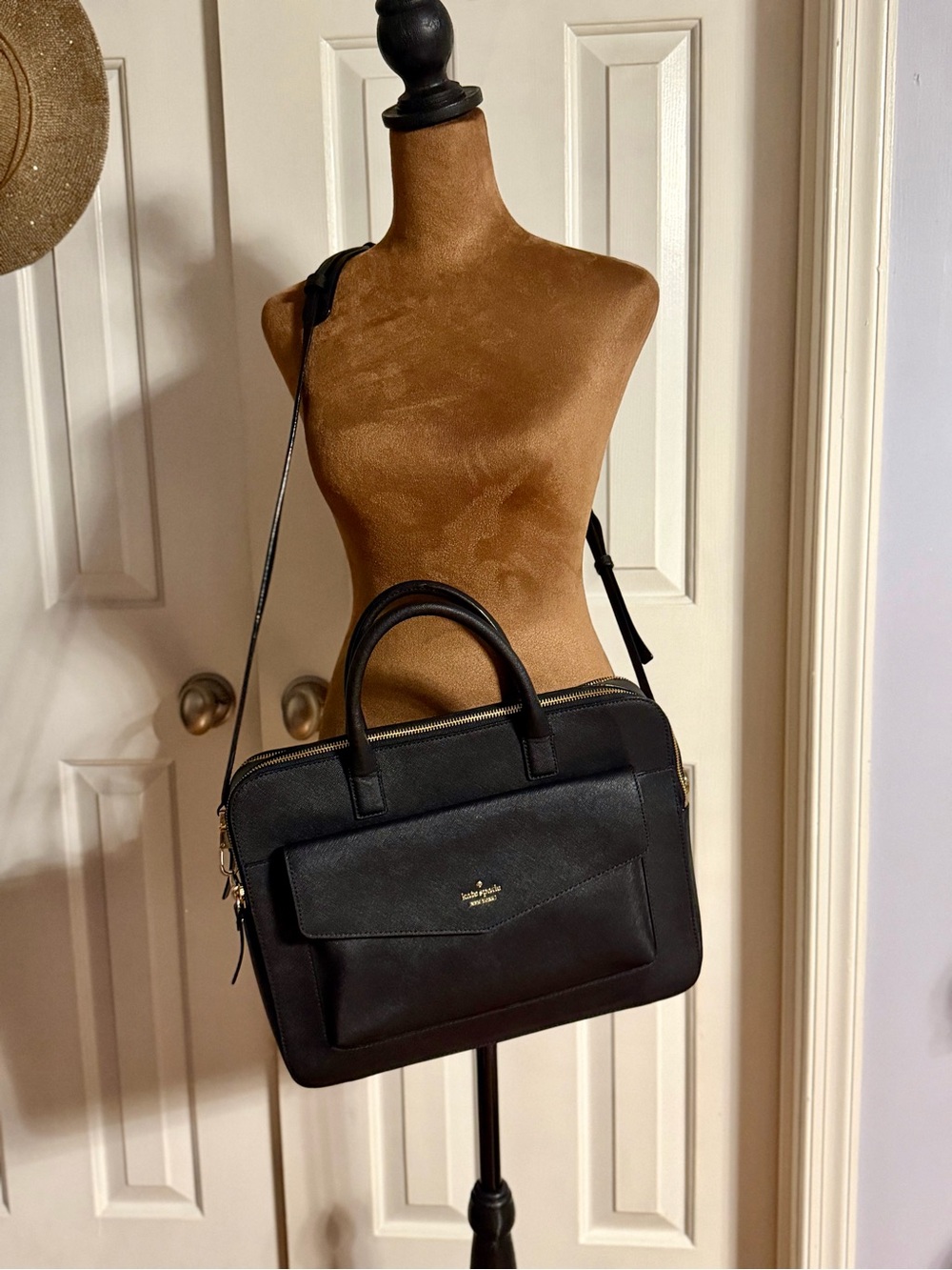 Kate Spade Black Saffiano Leather 13” Women's Laptop Bag Briefcase Crossbody